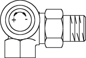 Bild von OVENTROP Thermostatventil „A“ DN 15, PN 10, Winkel-Eck links, Art.Nr. : 1181392