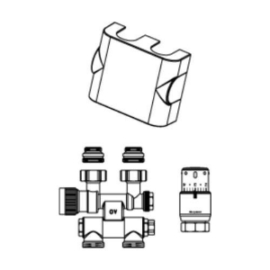 Bild von OVENTROP Anschluss-Sets für Badheizkörper „Multiblock TF/Uni SH“, schwenkbar, verchromt, Art.Nr. : 1184235