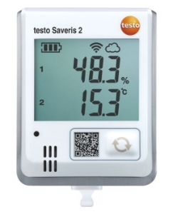 Bild von testo Saveris 2-H1 - Funk-Datenlogger mit Display und integriertem Temperatur- und Feuchtefühler sowie kostenlosem Cloud-Zugang - Art.-Nr.: 0572 2034