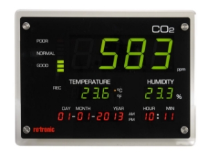 Bild von Rotronic - CO2-DISPLAY inkl. Netzgerät AC1214, Werkszertifikat und Schrauben und Dübel zur Montage