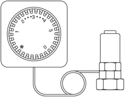 Bild von OVENTROP Thermostat „Uni FH“ 7-28 °C, 0 * 1-5, Fernverstellung, Fernfühler, 2 m, weiß, Art.Nr. : 1012395