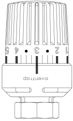 Bild von OVENTROP Sonder-Thermostat „Uni LA“ (Herz) 7-28 °C, 0 * 1-5, Flüssig-Fühler, M 28 x 1,5, Art.Nr. : 1613401