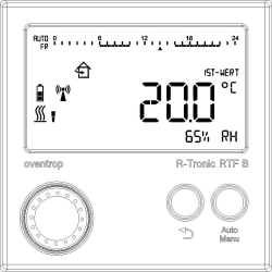 Bild von OVENTROP Funk-Thermostat „R-Tronic RTF B“ mit Feuchteanzeige, batteriebetrieben, Art.Nr. : 1150681