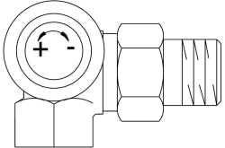 Bild von OVENTROP Thermostatventil „A“ DN 10, PN 10, Winkel-Eck links, Art.Nr. : 1181390