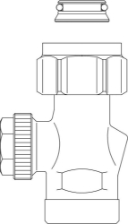 Bild von OVENTROP Rücklaufverschraubung „Combi 3“ G ¾ ÜM x G ¾ AG, für Ventil-HK, Art.Nr. : 1016168