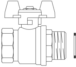 Bild von OVENTROP Kugelhahn für Edelstahl-Verteiler, DN 20, Art.Nr. : 1406383