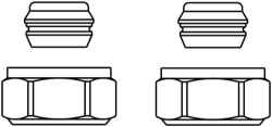 Bild von OVENTROP Klemmringverschraubung „Ofix CEP“ 2-fach für G ¾ AG, für Kupferrohre, 15 mm, Art.Nr. : 1016863
