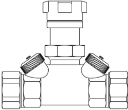 Bild von OVENTROP Strangabsperrventil „Hycocon ATZ“ DN 32, G 1½ AG, mit Mess- und Entleerungsventil, Art.Nr. : 1067410