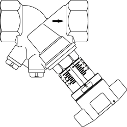 Bild von OVENTROP Strangregulierventil „Hydrocontrol VTR“ DN 10, mit Blindstopfen, Rotguss, Art.Nr. : 1060103