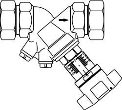 Bild von OVENTROP Strangregulierventil „Hydrocontrol VTR“ DN 10, mit Blindstopfen, Rotguss, Art.Nr. : 1060503