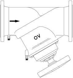 Bild von OVENTROP Strangregulierventil „Hydrocontrol VFR“ DN 200, Flansch/DIN, 2 Messventile, Nadeltechnik, Rg, Art.Nr. : 1062356