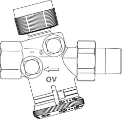 Bild von OVENTROP Regulierventil „Cocon QTZ“ ohne Messventile Eingang: Verschr., Ausgang: IG, DN 15, 30-210 l/h, Art.Nr. : 1145504