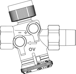 Bild von OVENTROP Regulierventil „Cocon QTZ“ mit Messventilen Eingang: Verschr., Ausgang: IG, DN 20, 150-1050 l/h, Art.Nr. : 1146006