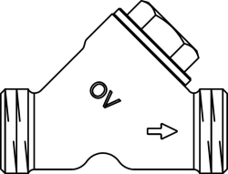 Bild von OVENTROP Schmutzfänger für „Flypass 4TZ“ beids. AG, ohne ÜM, mit Doppelsieb 250 µm, PN 25, DN 20, Art.Nr. : 1141006