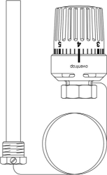 Bild von OVENTROP Temperaturregler mit Tauchfühler 20 - 50 °C, Kapillarrohr 5 m, Anschluss G ½, Art.Nr. : 1140571