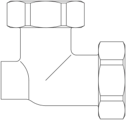 Bild von OVENTROP Anschlusswinkel für Kesselverrohrung G 1 ÜM x G 1 ÜM x G ⅜ IG, Art.Nr. : 1359065