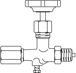 Bild von OVENTROP Manometerabsperrventil G  1/2 AG, PN 250, Messing/Niro, Art.Nr. : 1115004