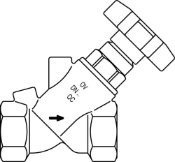 Bild von OVENTROP Freistromventil „Aquastrom F“ IG/IG DN 15, Rp  1/2 x Rp  1/2, ohne Entleerung, Rotguss, Art.Nr. : 4200804