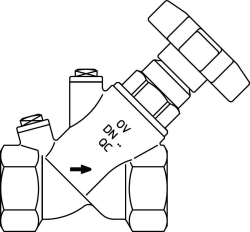 Bild von OVENTROP Freistromventil „Aquastrom F“ IG/IG DN 15, Rp  1/2 x Rp  1/2, ohne Entleerung, mit Stopfen, Rg, Art.Nr. : 4201004