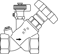 Bild von OVENTROP Freistromventil „Aquastrom F“ IG/IG DN 15, Rp  1/2 x Rp  1/2, mit Entleerung, Rotguss, Art.Nr. : 4201204