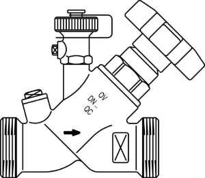 Bild von OVENTROP Freistromventil „Aquastrom F“ AG/AG DN 20, G 1 x G 1, mit Entleerung, Rotguss, Art.Nr. : 4202206