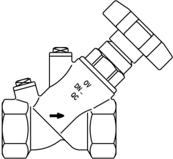 Bild von OVENTROP KFR-Ventil „Aquastrom KFR" IG/IG DN 20, Rp  3/4 x Rp  3/4, ohne Entleerung, Rg, Art.Nr. : 4205806