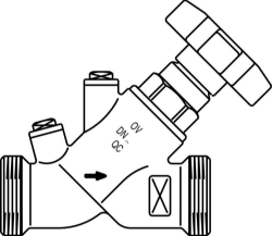 Bild von OVENTROP KFR-Ventil „Aquastrom KFR“ AG/AG DN 15, G  3/4 x G  3/4, ohne Entl., Rg, Art.Nr. : 4207804