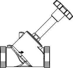 Bild von OVENTROP Freistromventil „Aquastrom F“ AG/AG DN 65, G 3 x G 3, mit Stopfen G 3/8, Art.Nr. : 4202220