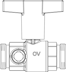 Bild von OVENTROP Trinkwasserkugelhahn „Optibal TW“ DN 40, G 1 3/4 AG x G 1 3/4 AG, Rotguss, Art.Nr. : 4208912