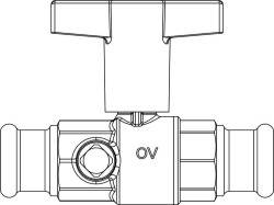 Bild von OVENTROP Trinkwasserkugelhahn „Optibal TW“ DN 15, Ø 15mm Pressanschluss, Art.Nr. : 4208852