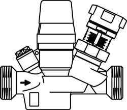 Bild von OVENTROP Thermostatventil „Aquastrom T plus“ beiderseits AG, DN 15, ohne Isolierung und Thermometer, Art.Nr. : 4206604