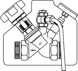 Bild von OVENTROP Strangregulierventil „Aquastrom C“ beiderseits AG, DN 15, mit Isolierung und Probenahmeventil, Art.Nr. : 4207504