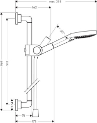 Bild von AXOR Citterio AXOR Citterio Brauseset 0,90 m mit Handbrause 120 3jet, Art.Nr. 27991000