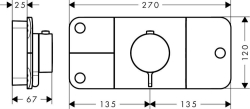 Bild von AXOR One One Thermostatmodul für 3 Verbraucher Unterputz, Art.Nr. 45713000