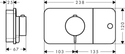 Bild von AXOR One One Thermostatmodul für 1 Verbraucher Unterputz, Art.Nr. 45711000