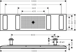 Bild von AXOR ShowerSolutions ShowerHeaven 1200/300 4jet mit Beleuchtung 3700 K, Art.Nr. 10629000