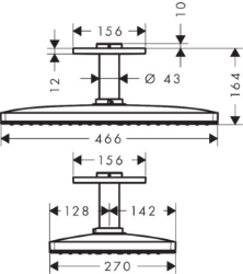 Bild von AXOR ShowerSolutions Kopfbrause 460/300 1jet mit Deckenanschluss, Art.Nr. 35277000