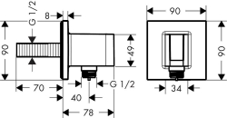 Bild von AXOR ShowerSolutions Portereinheit Square, Art.Nr. 36734000