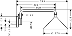 Bild von AXOR Showers/Front Kopfbrause 240 2jet mit Brausearm, Art.Nr. 26021000