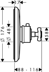 Bild von AXOR Montreux Thermostat Highflow 59 l/min Unterputz, Art.Nr. 16815000