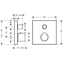 Bild von AXOR Starck Organic Thermostat Unterputz mit Absperrventil, Art.Nr. 12715000