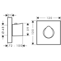 Bild von AXOR Starck Organic Thermostat Highflow 120/120 Unterputz, Art.Nr. 12712000