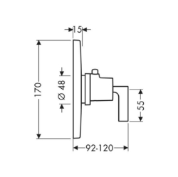 Bild von AXOR Citterio Thermostat Highflow 59 l/min Unterputz mit Hebelgriff, Art.Nr. 39711000