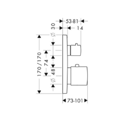 Bild von AXOR Citterio M Thermostat Unterputz mit Absperrventil, Art.Nr. 34705000