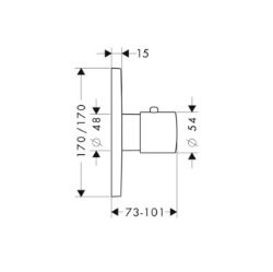 Bild von AXOR Citterio M Thermostat 59 l/min Highflow Unterputz, Art.Nr. 34716000