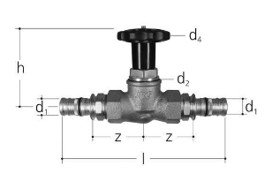 Bild von JRG Geradsitzventil LegioStop mit Übergang und aufgeschraubten Pressenden Mepla, PN 16, d 16, DN 12 - Art.Nr. : 5359.016