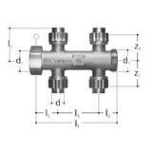 Bild von GF-JRG SANIPEX Doppelverteiler 2-fach 16 mm Art.Nr. : 5419.216