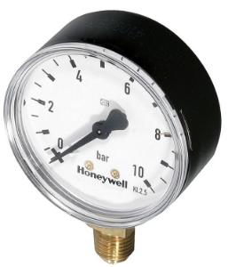 Bild von Honeywell Resideo Manometer M39M G 1/4, 63mm, unten, Teilung 0-10bar, Art.-Nr. M39M-A10