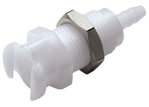 Bild von CPC Kupplungen 1/4 Hose Barb Valved Multi-Mount Acetal Coupling Body- 10 Stk,  Art.Nr. : PLMD16004