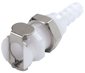 Bild von CPC Kupplungen 1/4 Hose Barb Non-Valved Panel Mount Acetal Coupling Body- 25 Stk,  Art.Nr. : PMC1604